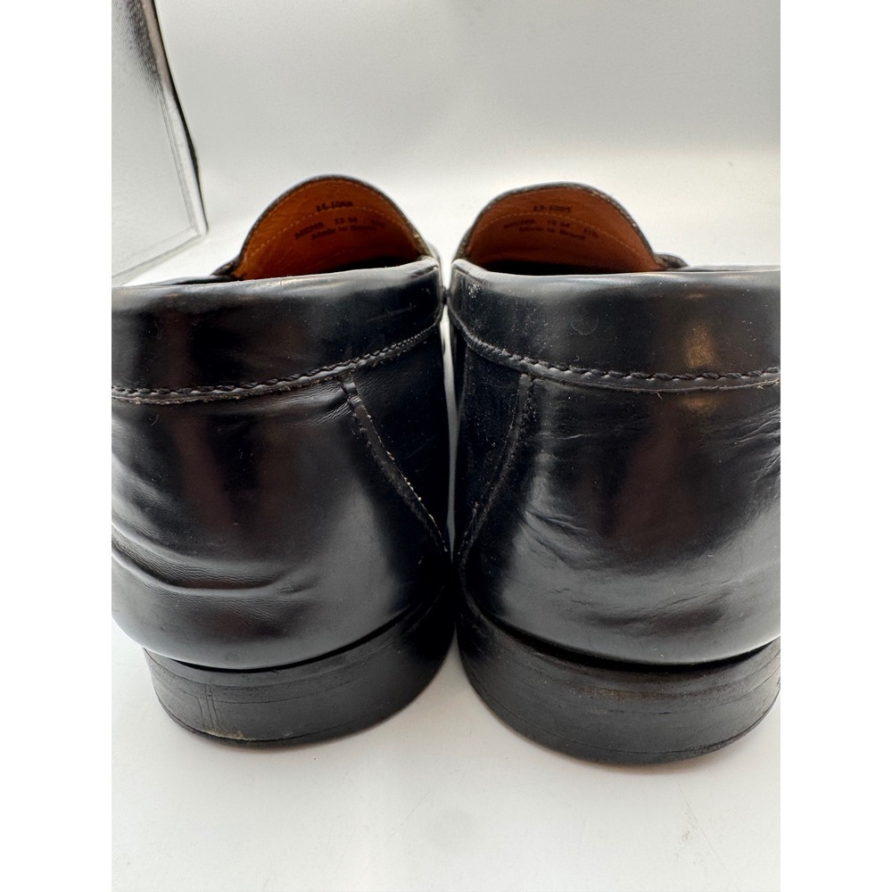 Johnston & Murphy Mens Black Leather Tassel Loafers 12 M Brazil 15-1095 - Picture 7 of 10